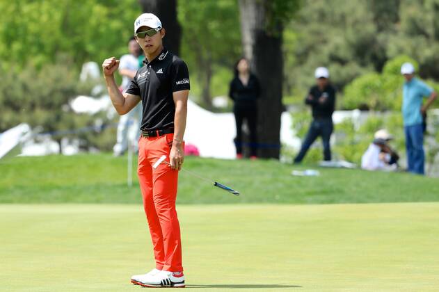Jin-ho Choi of South Korea competes in the third round of the 2018 Volvo China Open golf tournament in Beijing, China, 28 April 2018. Golf players heats up third round of 2018 Volvo China Open  20180428_25254