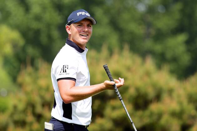 Matt Wallace of England competes in the third round of the 2018 Volvo China Open golf tournament in Beijing, China, 28 April 2018. Golf players heats up third round of 2018 Volvo China Open  20180428_47180