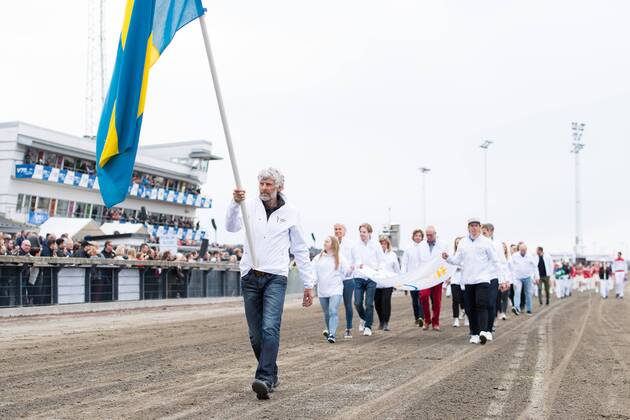 180428 Thomas Wassberg conducts the Olympics during the opening of the Olympiatravet on April 28, 2018 in Gothenburg  Copyright: DANIELxSTILLER BB180428DS001