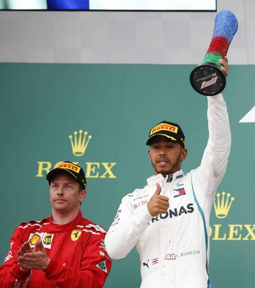 Motorsports: World Championship WM Weltmeisterschaft 2018; Grand Prix Azerbaijan, Grand Prix of Europe, Formula 1 2018 Azerbaijan Grand Prix, 44 Lewis Hamilton (GBR, Mercedes AMG Petronas F1 Team), Baku Azerbaijan