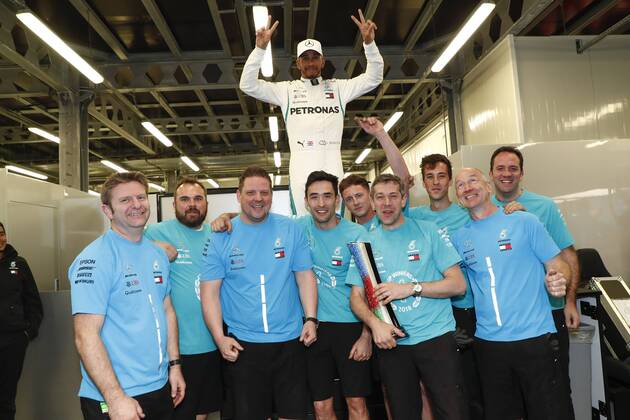 Motorsports: World Championship WM Weltmeisterschaft 2018; Grand Prix Azerbaijan, Grand Prix of Europe, Formula 1 2018 Azerbaijan Grand Prix, 44 Lewis Hamilton (GBR, Mercedes AMG Petronas F1 Team), Baku Azerbaijan