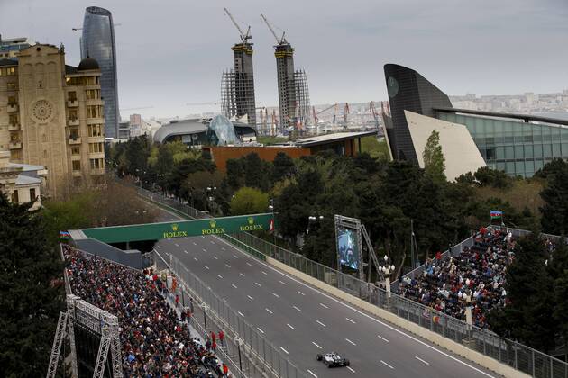 Motorsports: World Championship WM Weltmeisterschaft 2018; Grand Prix Azerbaijan, Grand Prix of Europe, Formula 1 2018 Azerbaijan Grand Prix, 77 Valtteri Bottas (FIN, Mercedes AMG Petronas), Baku Azerbaijan
