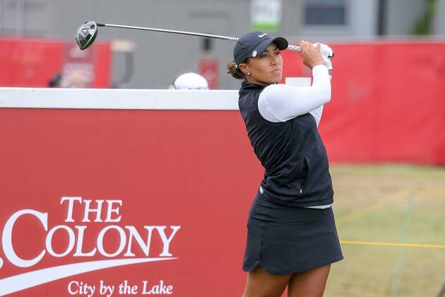 THE COLONY, TX - MAY 04: Cheyenne Woods hits her tee shot on 1 during the First Round of the Volunteers of America Texas Classic on May 4, 2018 at the Old American Golf Club in The Colony, TX. (Photo by Andrew Dieb Icon Sportswire) GOLF: MAY 04 LPGA Golf Damen - Volunteers of America Texas Classic Icon1805041431 EDITORIAL USE ONLY
