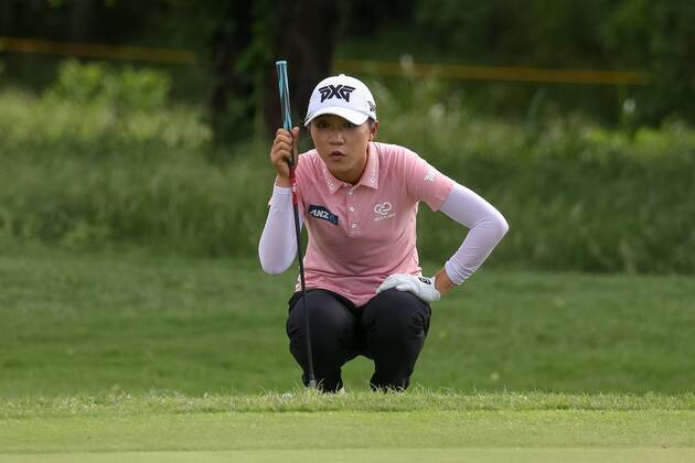 THE COLONY, TX - MAY 04: Lydia Ko of New Zealand lines up her chip on the 3 green during the First Round of the Volunteers of America Texas Classic on May 4, 2018 at the Old American Golf Club in The Colony, TX. (Photo by Andrew Dieb Icon Sportswire) GOLF: MAY 04 LPGA Golf Damen - Volunteers of America Texas Classic Icon1805043861 EDITORIAL USE ONLY
