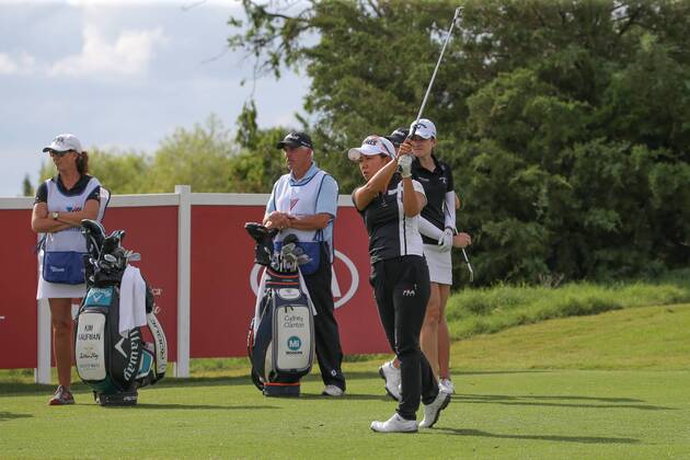 THE COLONY, TX - MAY 04: Jenny Shin (KOR) hits from the 12th tee during the first round of the Volunteers of America LPGA Golf Damen Texas Classic on May 4, 2018 at the Old American Golf Club in The Colony, TX. (Photo by George Walker Icon Sportswire) GOLF: MAY 04 LPGA - Volunteers of America Texas Classic Icon180504321 EDITORIAL USE ONLY