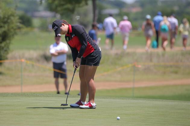 THE COLONY, TX - MAY 05: Moriya Jutanugarn of Thailand putts on the 3rd green during the Volunteers of America LPGA Golf Damen Texas Classic on May 5, 2018 at the Old American Golf Club in The Colony, TX. (Photo by George Walker Icon Sportswire) GOLF: MAY 05 LPGA - Volunteers of America Texas Classic Icon18050503 EDITORIAL USE ONLY