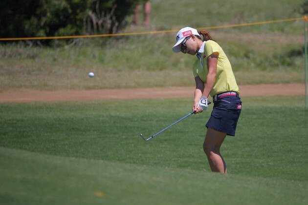 THE COLONY, TX - MAY 05: Sun Young Yoo (KOR) chips onto the green at hole 3 during the Volunteers of America LPGA Golf Damen Texas Classic on May 5, 2018 at the Old American Golf Club in The Colony, TX. (Photo by George Walker Icon Sportswire) GOLF: MAY 05 LPGA - Volunteers of America Texas Classic Icon18050507 EDITORIAL USE ONLY