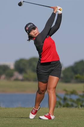 THE COLONY, TX - MAY 05: Moriya Jutanugarn (THA) hits from the 6th tee during the Volunteers of America LPGA Golf Damen Texas Classic on May 5, 2018 at the Old American Golf Club in The Colony, TX. (Photo by George Walker Icon Sportswire) GOLF: MAY 05 LPGA - Volunteers of America Texas Classic Icon18050523 EDITORIAL USE ONLY