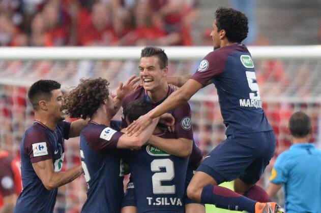 18 GIOVANI LO CELSO (PSG) - 17 YURI BERCHICHE (PSG) - JOIE FOOTBALL : Les Herbiers vs Paris SG - Coupe de France - Finale - 08 05 2018 AnthonyBIBARD FEP Panoramic 