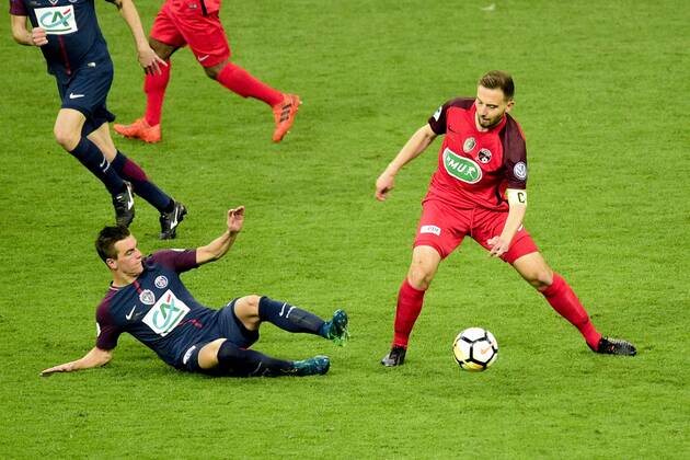 LO CELSO Giovani (PSG) vs Sebastein Flochon (Les Herbiers) FOOTBALL : Les herbiers vs PSG - Finale de la Coupe de France - St Denis - 08 05 2018 JBAutissier Panoramic 