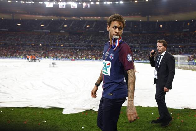 May 9, 2018 - Paris, France - Neymar Jr during French Cup final (Coupe de France) between Les Herbiers VF and Paris Saint-Germain (PSG) at Stade de France on May 8, 2018 in Saint-Denis near Paris, France. Les Herbiers VF v Paris Saint-Germain - Coupe de France Final  - ZUMAn230 20180509_zaa_n230_506 Copyright: xMehdixTaamallahx