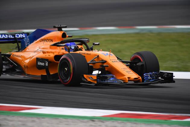 Fernando Alonso of Spain driving the (14) McLaren F1 Team MCL33 Renault on track during practice for the Spanish Formula One Grand Prix at Circuit de Catalunya on May 12, 2018 in Montmelo, Spain.  xJosexBreton CordonxPressx xSpanishxF1xGrandxPrixx-xPracticex