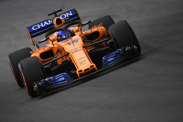Fernando Alonso of Spain driving the (14) McLaren F1 Team MCL33 Renault on track during the qualifying for the Spanish Formula One Grand Prix at Circuit de Catalunya on May 12, 2018 in Montmelo, Spain.  xJosexBreton CordonxPressx xSpanishxF1xGrandxPrixx-xPracticex