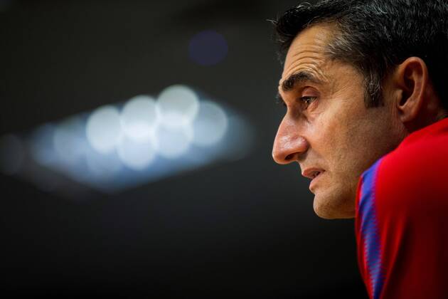 FC Barcelona Barca s coach, Ernesto Valverde, offers a press conference PK Pressekonferenz in Barcelona, northeastern Spain, 12 May 2018. FC Barcelona will face Levante in a Spanish Primera Division soccer match on 13 May. FC Barcelona press conference !ACHTUNG: NUR REDAKTIONELLE NUTZUNG!  Copyright: xEnricxFontcubertax GRAF5684 20180512-636617445282829103