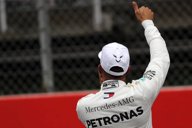 Photo4 LaPresse 12 05 2018 Barcelona, Spain Grand Prix Formula One Spain 2018 In the pic: Lewis Hamilton (GBR) Mercedes AMG F1 W09 pole position & xa9; Photo4 LaPresse 12 05 2018 Barcelona, Spain Sport Grand Prix Formula One Spain 2018 In the pic: Lewis Hamilton (GBR) Mercedes AMG F1 W09 pole position  Copyright: xPhoto4 LaPressex