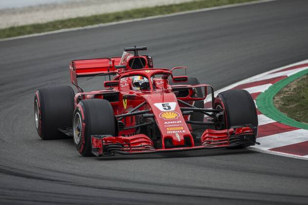 May 12, 2018 - Montmelo, Spain - 05 Sebastian Vettel from Germany with Scuderia Ferrari SF71H during the Spanish Formula One Grand Prix at Circuit de Catalunya on March 12, 2018 in Montmelo, Spain. Spanish F1 Grand Prix - Qualifying  - ZUMAn230 20180512_zaa_n230_622 Copyright: xXavierxBonillax