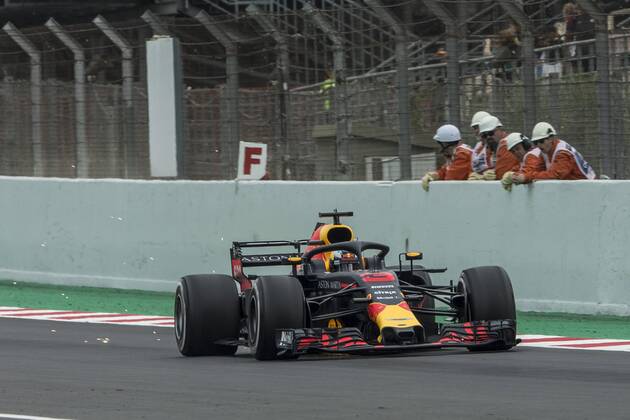 May 12, 2018 - Montmelo, Spain - 03 Daniel Ricciardo from Australia with Aston Martin Red Bull Tag Heuer RB14 during the Spanish Formula One Grand Prix at Circuit de Catalunya on March 12, 2018 in Montmelo, Spain. Spanish F1 Grand Prix - Qualifying  - ZUMAn230 20180512_zaa_n230_670 Copyright: xXavierxBonillax