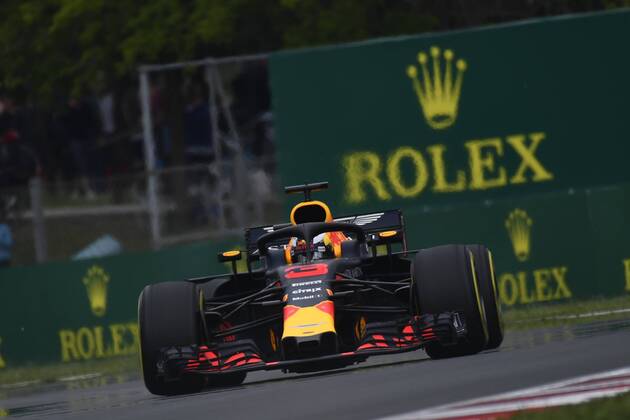 Daniel Ricciardo of Australia driving the (3) Aston Martin Red Bull Racing RB14 TAG Heuer on track during qualifying for the Spanish Formula One Grand Prix at Circuit de Catalunya on May 12, 2018 in Montmelo, Spain.  xJosexBreton CordonxPressx xSpanishxF1xGrandxPrixx-xQualifyingx
