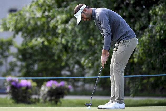 Belgian Christopher Mivis pictured in action during the first round (out of four) of the Belgian Knockout golf tournament in Schilde, part of the European Tour, Thursday 17 May 2018. DIRKxWAEM x05347536x