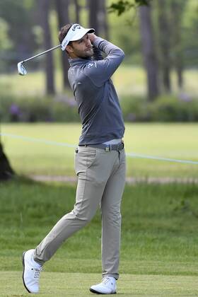 Belgian Christopher Mivis pictured in action during the first round (out of four) of the Belgian Knockout golf tournament in Schilde, part of the European Tour, Thursday 17 May 2018. DIRKxWAEM  x05347538x