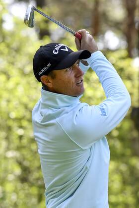 Belgian Nicolas Colsaerts pictured in action during the first round (out of four) of the Belgian Knockout golf tournament in Schilde, part of the European Tour, Thursday 17 May 2018. DIRKxWAEM x05347543x