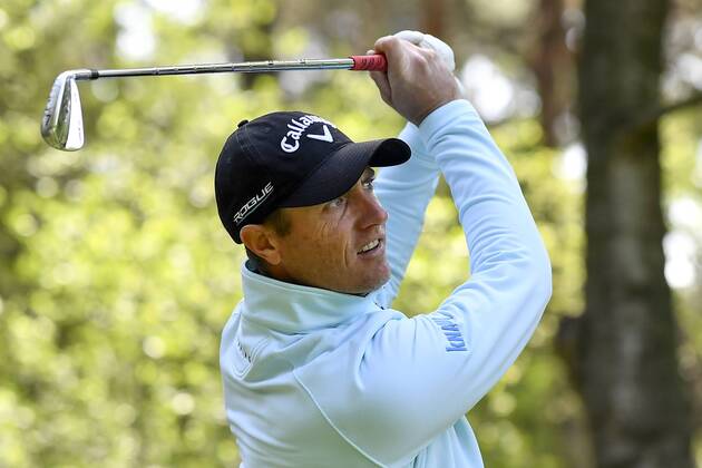 Belgian Nicolas Colsaerts pictured in action during the first round (out of four) of the Belgian Knockout golf tournament in Schilde, part of the European Tour, Thursday 17 May 2018. DIRKxWAEM  x05347544x