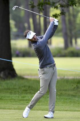 Belgian Christopher Mivis pictured in action during the first round (out of four) of the Belgian Knockout golf tournament in Schilde, part of the European Tour, Thursday 17 May 2018. DIRKxWAEM x05347539x