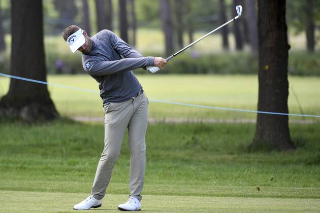 Belgian Christopher Mivis pictured in action during the first round (out of four) of the Belgian Knockout golf tournament in Schilde, part of the European Tour, Thursday 17 May 2018. DIRKxWAEM  x05347540x