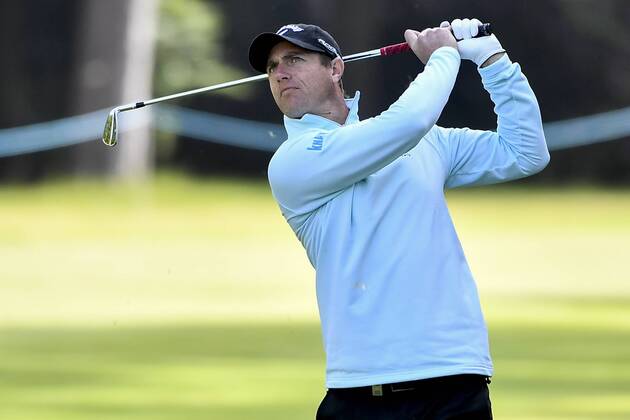 Belgian Nicolas Colsaerts pictured in action during the first round (out of four) of the Belgian Knockout golf tournament in Schilde, part of the European Tour, Thursday 17 May 2018. DIRKxWAEM  x05347558x