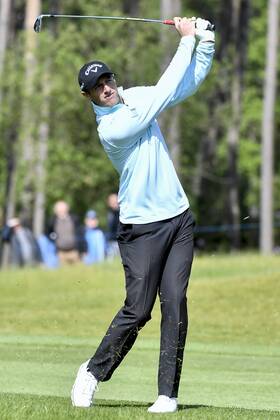 Belgian Nicolas Colsaerts pictured in action during the first round (out of four) of the Belgian Knockout golf tournament in Schilde, part of the European Tour, Thursday 17 May 2018. DIRKxWAEM x05347552x