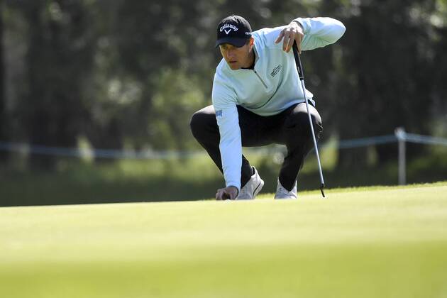 Belgian Nicolas Colsaerts pictured in action during the first round (out of four) of the Belgian Knockout golf tournament in Schilde, part of the European Tour, Thursday 17 May 2018. DIRKxWAEM  x05347554x