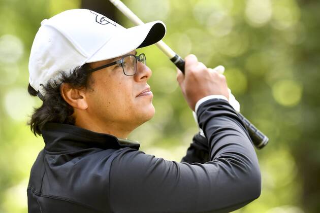 Belgian Kevin Hesbois pictured in action during the first round (out of four) of the Belgian Knockout golf tournament in Schilde, part of the European Tour, Thursday 17 May 2018. DIRKxWAEM  x05347549x