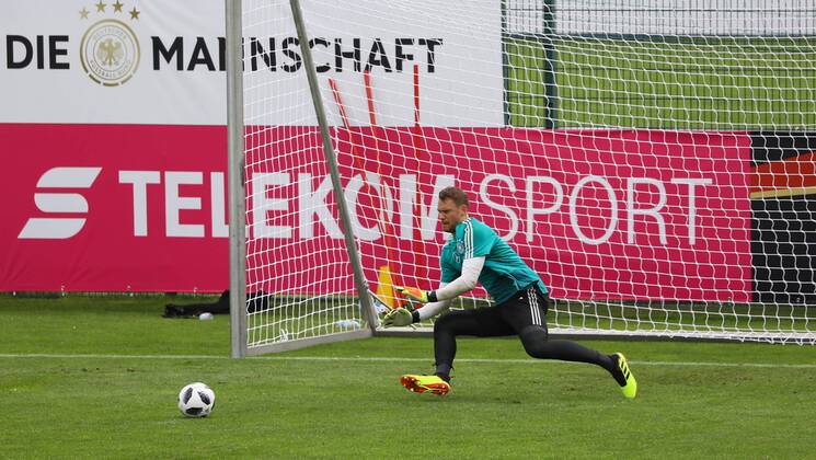 Goalkeeper Manuel Neuer Germany Germany 24 05 2018 Training of the German national team for the World Cup preparation in the sports zone Rungg in Eppan South Tyrol