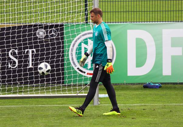 Goalkeeper Manuel Neuer Germany Germany 24 05 2018 Training of the German national team for the World Cup preparation in the sports zone Rungg in Eppan South Tyrol