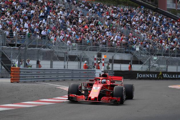 Photo4 LaPresse 24 05 2018 Monte Carlo, Monaco Grand Prix Formula One Monaco 2018 In the pic: Sebastian Vettel (GER) Scuderia Ferrari SF71H & xa9; Photo4 LaPresse 24 05 2018 Monte Carlo, Monaco Sport Grand Prix Formula One Monaco 2018 In the pic: Sebastian Vettel (GER) Scuderia Ferrari SF71H  Copyright: xPhoto4 LaPressex