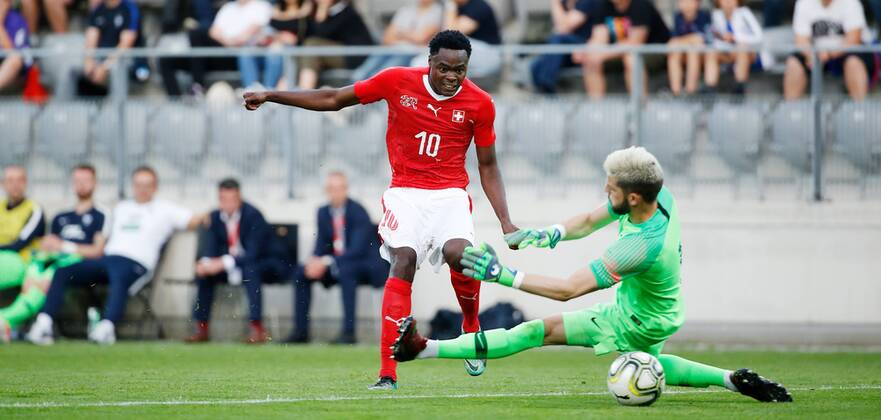 25 05 2018 Tissot Arena Biel SWITZERLAND International Football U21 Switzerland France Dimitri Oberlin Switzerland U21