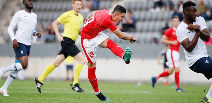 25 05 2018 Tissot Arena Biel SWITZERLAND International Football U21 Switzerland France Andi Zeqiri Switzerland U21