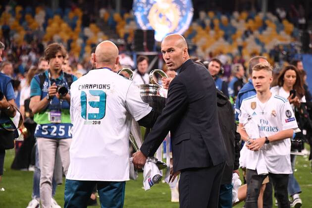 ZINEDINE ZIDANE (ENTRAINEUR REAL MADRID) - JOIE FOOTBALL : Real Madrid vs Liverpool - Ligue des Champions - Finale - 26 05 2018 AnthonyBIBARD FEP Panoramic 