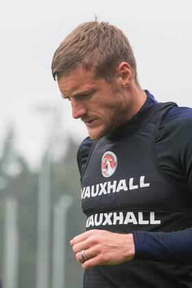England Training Jamie Vardy of England during training at St Georges Park, Burton upon Trent Content Not Available For UK Newspapers Copyright: xMattxWilkinsonx FIL-11847-0065
