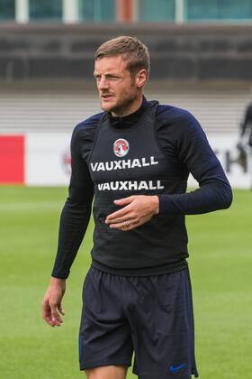 England Training Jamie Vardy of England during training at St Georges Park, Burton upon Trent Content Not Available For UK Newspapers Copyright: xMattxWilkinsonx FIL-11847-0069