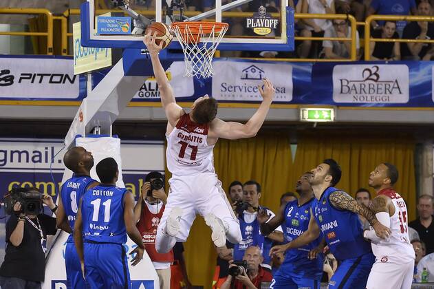 Photo Richard Morgano - LaPresse 30 May 2018 - Brescia (Italy) Basket Serie A basket season 2017-2018 Playoff Semifinals Game 4 Germani Brescia vs EA7 Emporio Armani Olimpia Milano In the pic: Arturas Gudaitis Copyright: xLaPresse RichardxMorganox