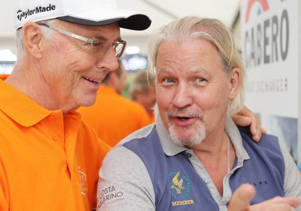 12 Thuringian Charity Open Mühlberg 01 06 2018 Mühlberg 12 Thuringian Charity Open in the picture Franz Beckenbauer and Johnny Logan