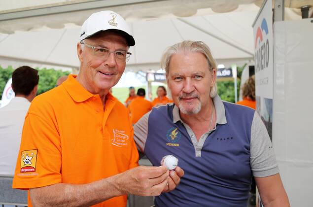 12 Thuringian Charity Open Mühlberg 01 06 2018 Mühlberg 12 Thuringian Charity Open in the picture Franz Beckenbauer and Johnny Logan