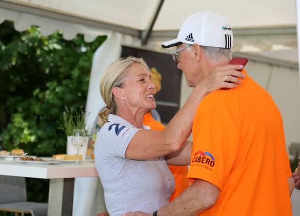 12 Thuringian Charity Open Mühlberg 01 06 2018 Mühlberg 12 Thuringian Charity Open in the picture Franz Beckenbauer and his wife Heidi