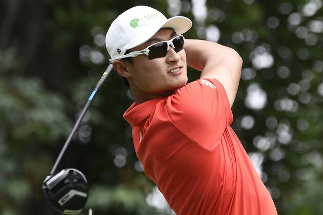 Photo Richard Morgano - LaPresse 02 June 2018 - Brescia (Italy) Golf Garda Golf - Soiano del Garda 75& xb0; Open D Italia Game 3 In the pic: Haotong Li  Copyright: xRichardxMorgano LaPresse LaPressx