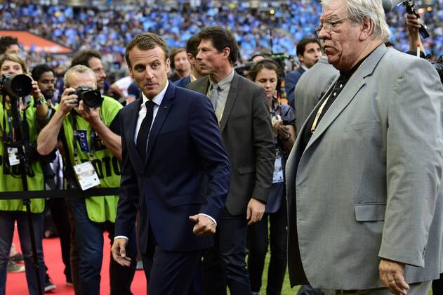 Emmanuel Macron - president de la Republique RUGBY : Montpellier vs Castres - Finale Top14 - 02 06 2018 JBAutissier Panoramic