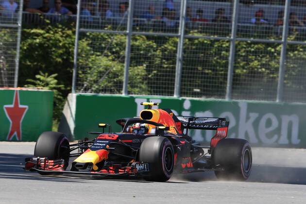 9th June 2018, Circuit Gilles-Villeneuve, Montreal, Canada; Canadian Formula One Grand Prix, qualification; Aston Martin Red Bull Racing TAG Heuer; Max Verstappen  ActionPlus12035133 Octane