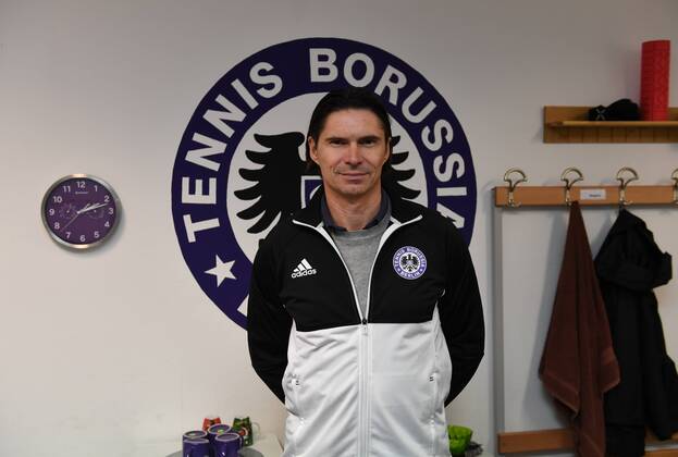 Soccer Mens Season 2017 2018 NOFV Oberliga Nord Tennis Borussia Coach Thomas Brdaric TeBe Tennis Borussia in the coach room at Mommsenstadion TeBe Tennis Borussia 11 12 2017 2017 Copyright: xMatthiasxKochx