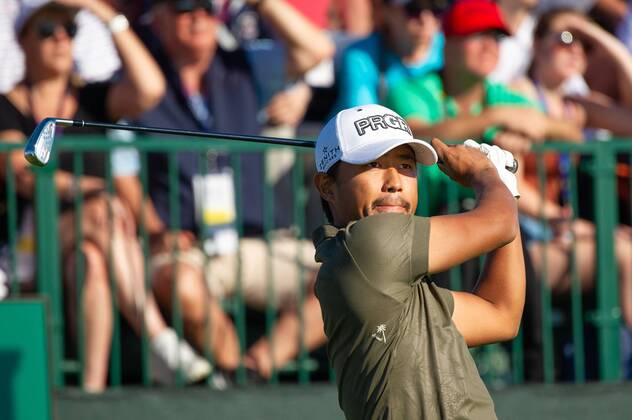 Satoshi Kodaira from Japan tees off on the 10th hole in the first round of the 118th U.S. Open Championship at Shinnecock Hills Golf Club in Southampton, New York on June 14, 2018.  NYP20180614102 COREYxSIPKIN