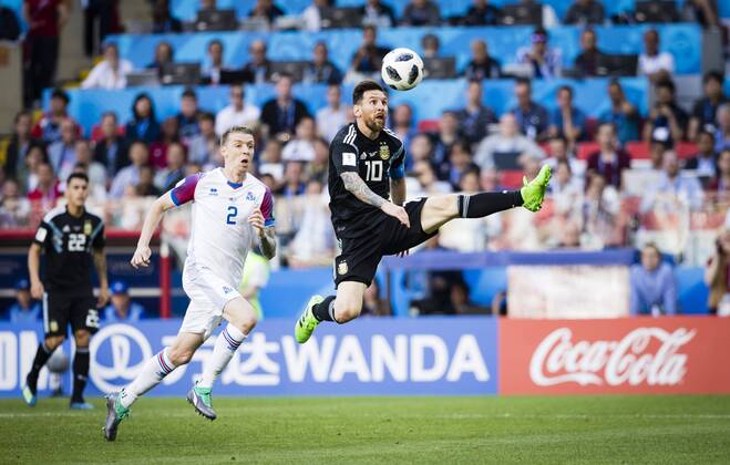 Moscow 16 06 2018 Lionel Messi Arg Birgit Mar Saevarsson Iceland Argentina Iceland